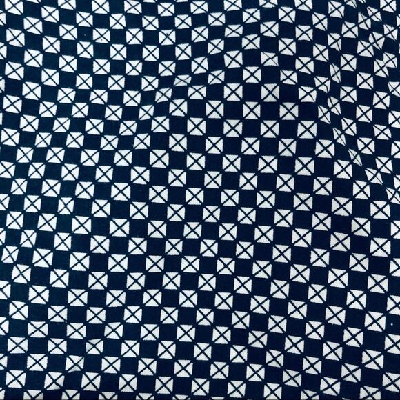 Sandro Studio Patterned Cotton Stretch Fitted Shorts Navy Blue White Print 2 - Picture 2 of 5